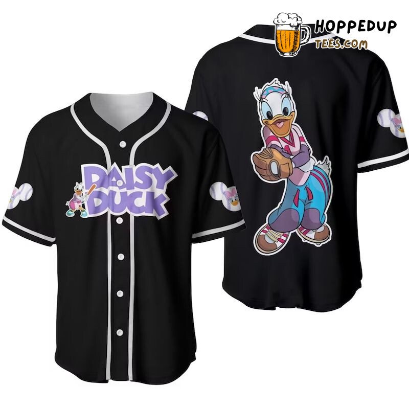Daisy Duck Pitcher Black 3D Cartoon Graphic Baseball Jersey