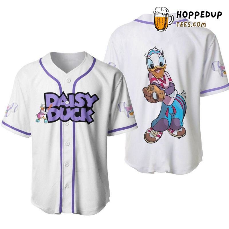 Daisy Duck Pitcher White Cartoon 3D Baseball Jersey Unique