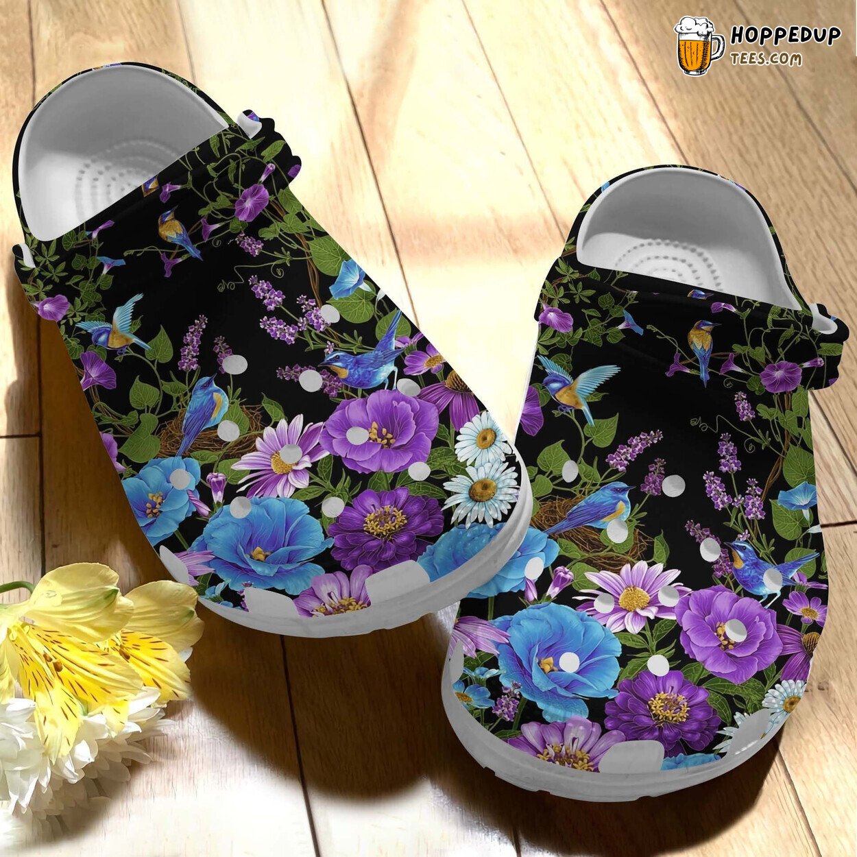 Daisy Flower Bird Yard Themed Grandma Mother Gift Crocbland Clogs Unique