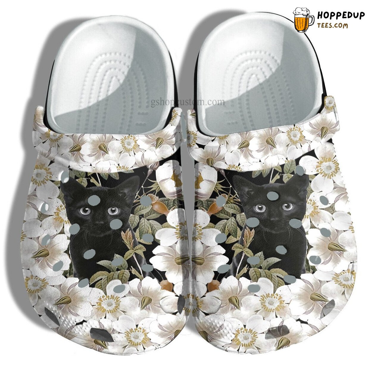 Daisy Flower Black Cat Mom Birthday Mother Day Comfortable Clogs