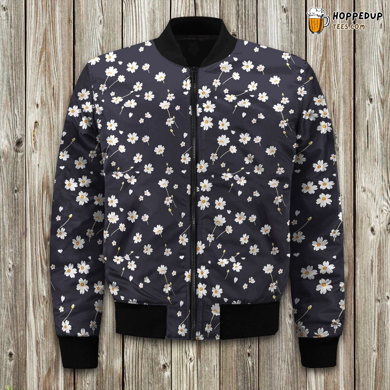 Daisy Flower Design Winter Bomber Jacket Quality Warm Luxurious Padded Cute