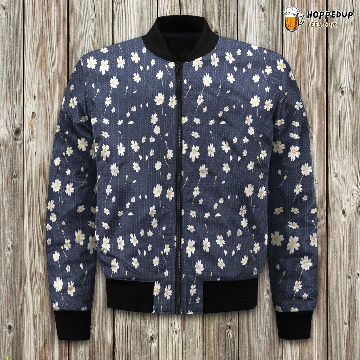 Daisy Flower Winter Bomber Jacket Luxurious Quality Warm Cute Padded