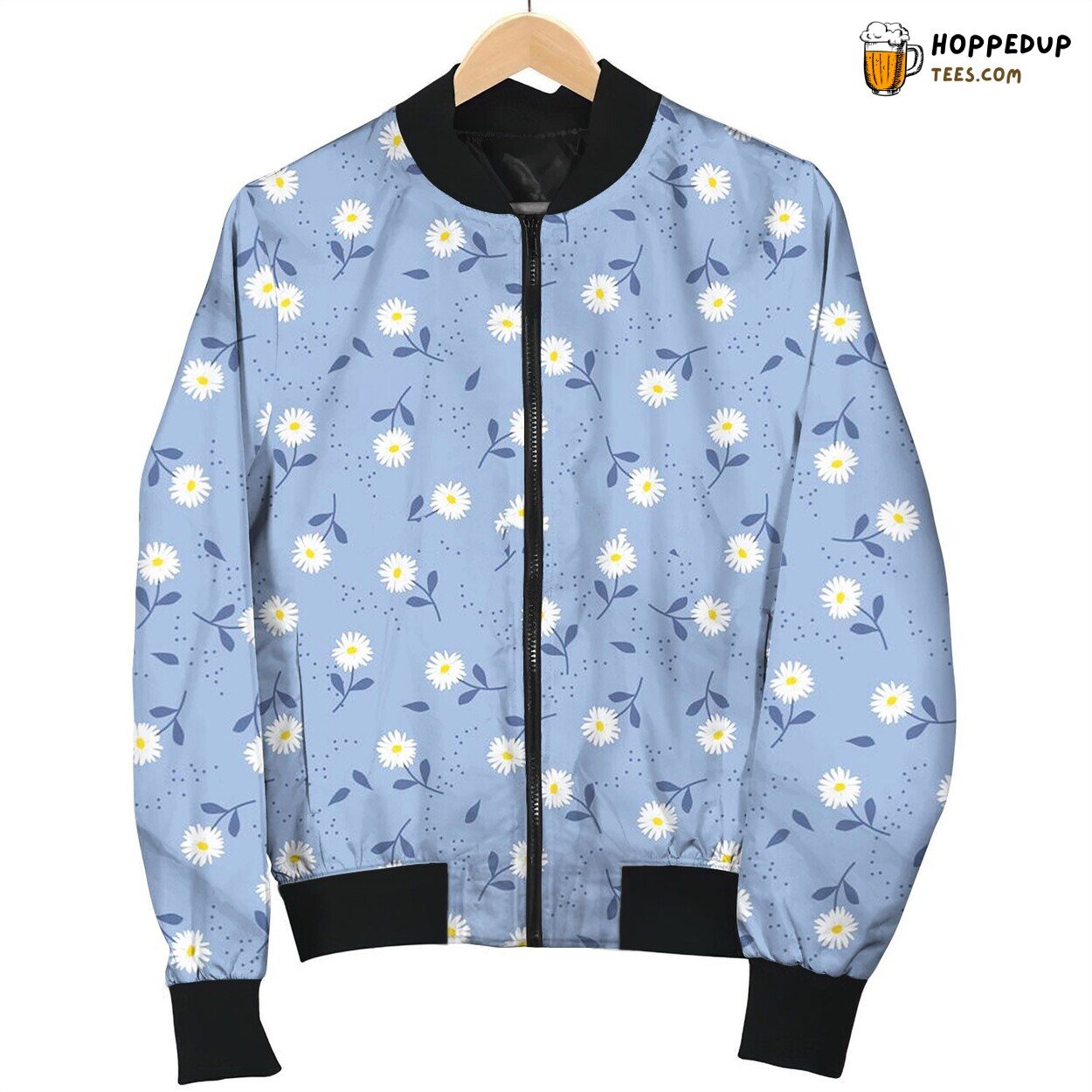 Daisy In Light Blue Bomber Jacket
