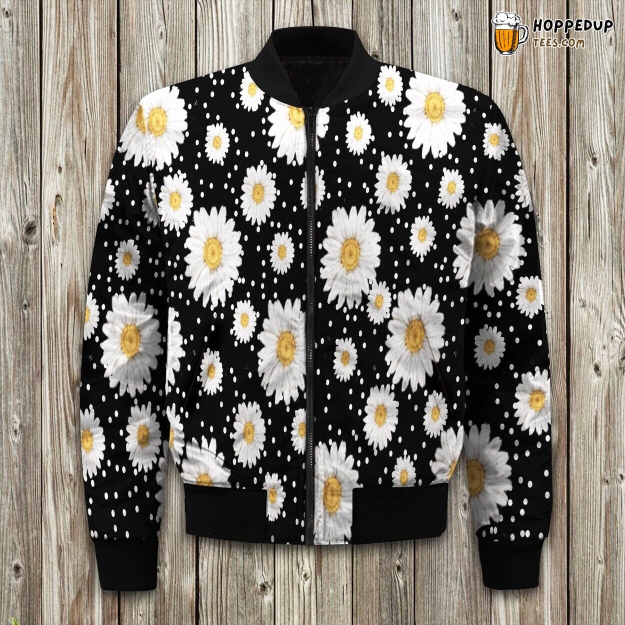Daisy Pattern Print Design Bomber Jacket
