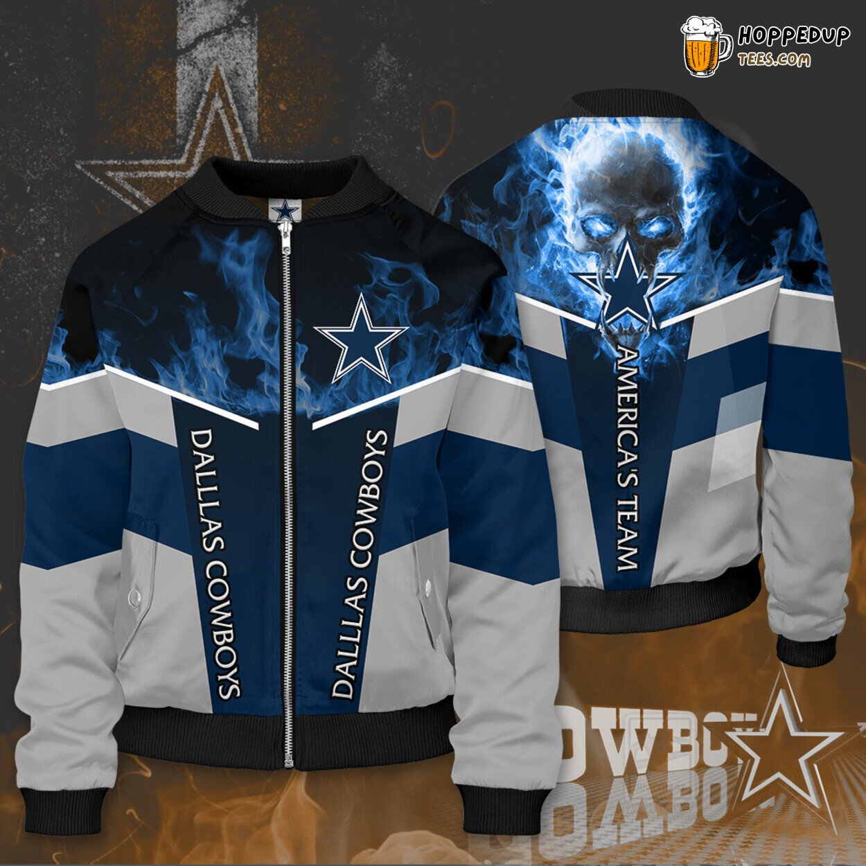 Dallas Cowboys 3D Model Print Design Bomber Jacket Authentic Collection