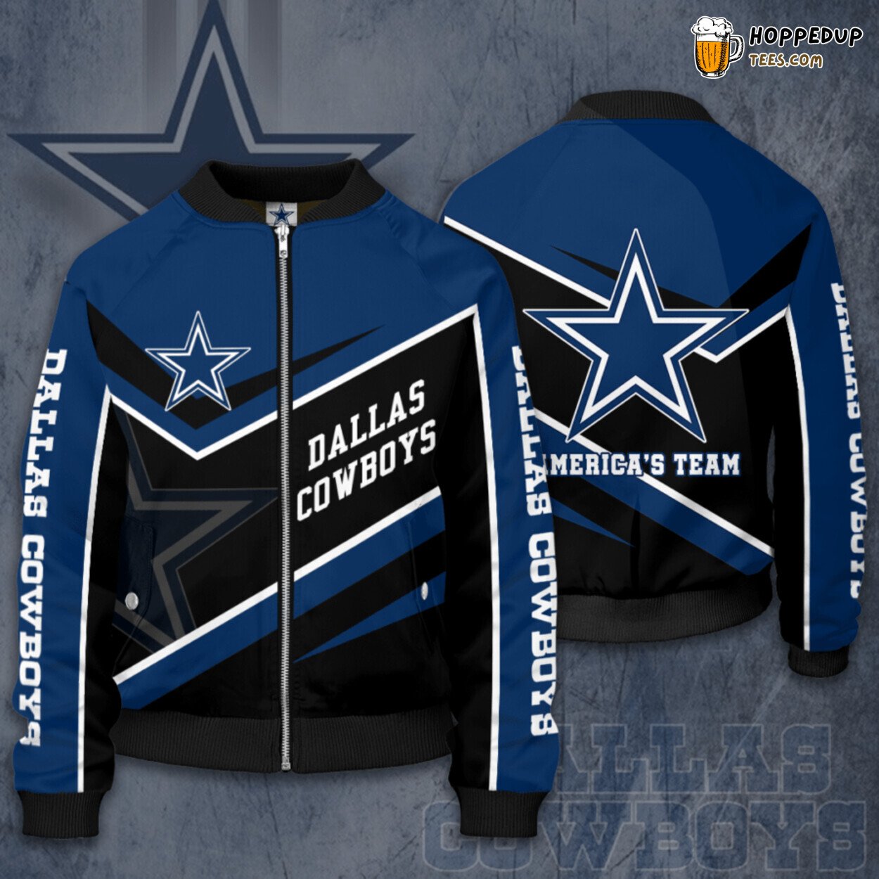 Dallas Cowboys 3D Model Print Design Bomber Jacket Elite Sportswear