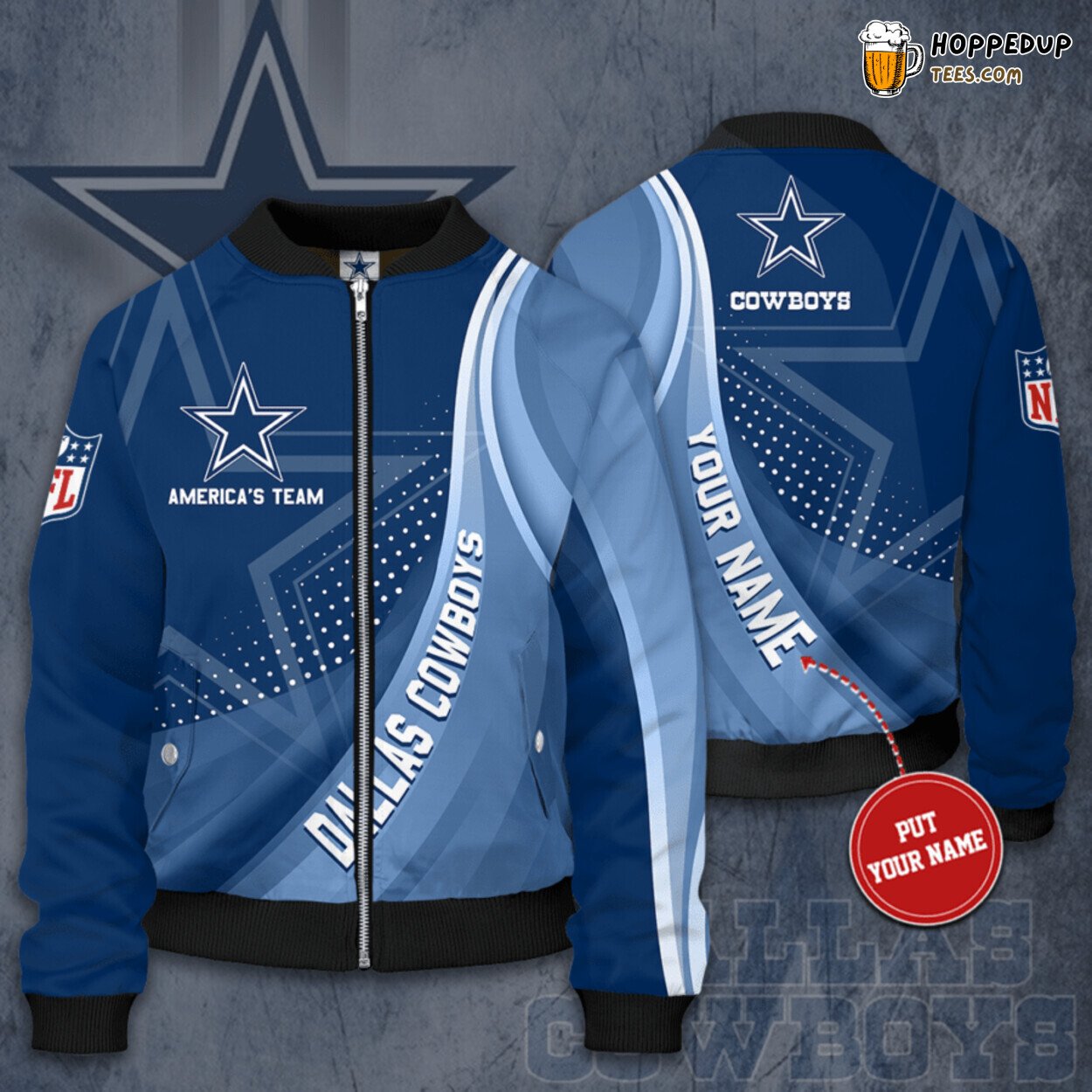 Dallas Cowboys 3D Model Print Design Bomber Jacket Exclusive Sportswear