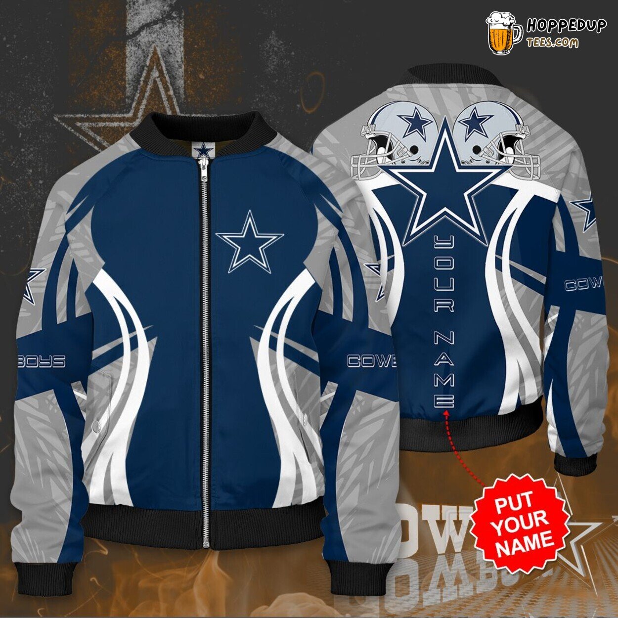 Dallas Cowboys 3D Model Print Design Bomber Jacket Sportswear Choice