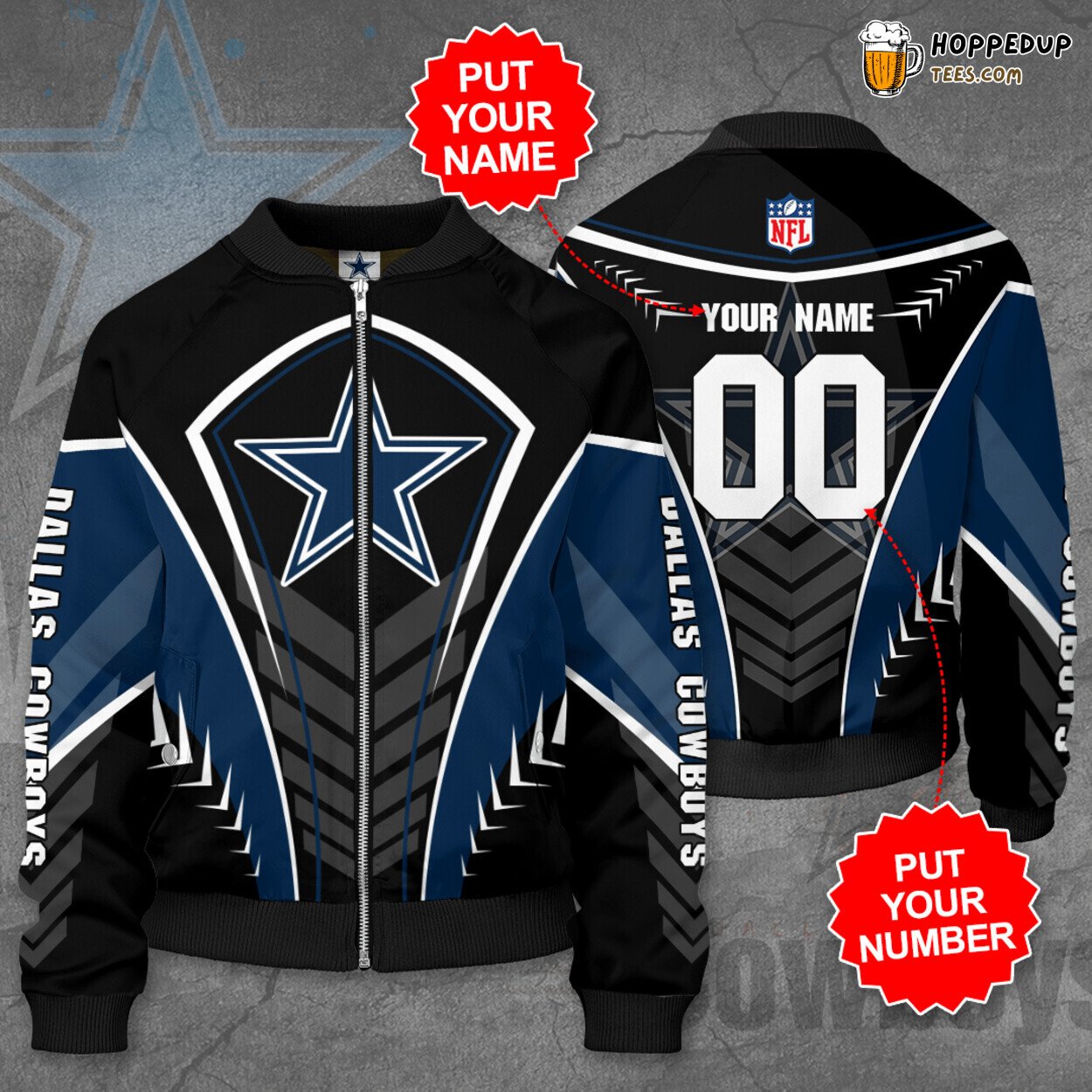 Dallas Cowboys 3D Print Model Bomber Jacket Design Exclusive