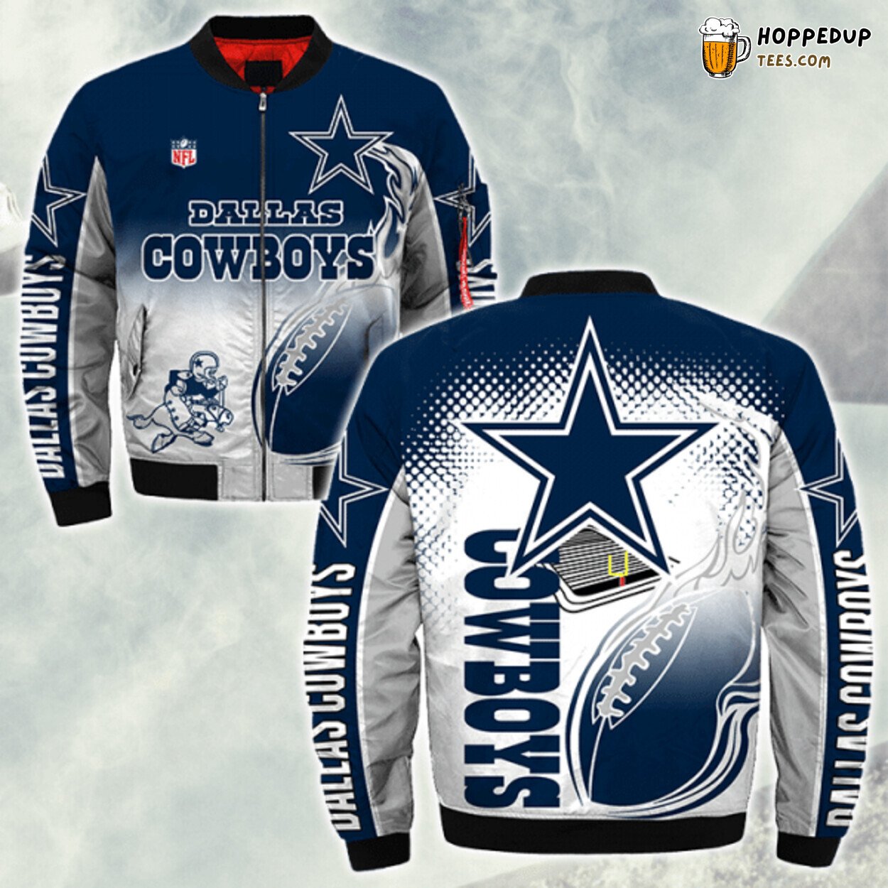 Dallas Cowboys Athletic Bomber Jacket Printful 3D Style