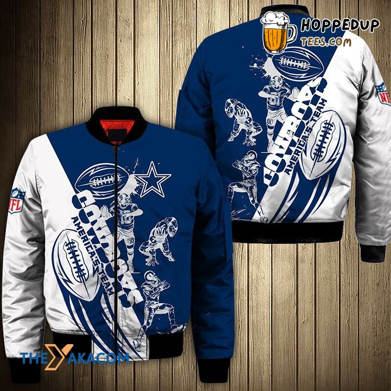 Dallas Cowboys Cartoon Athlete Ball Star Bomber Jacket Christmas Delight