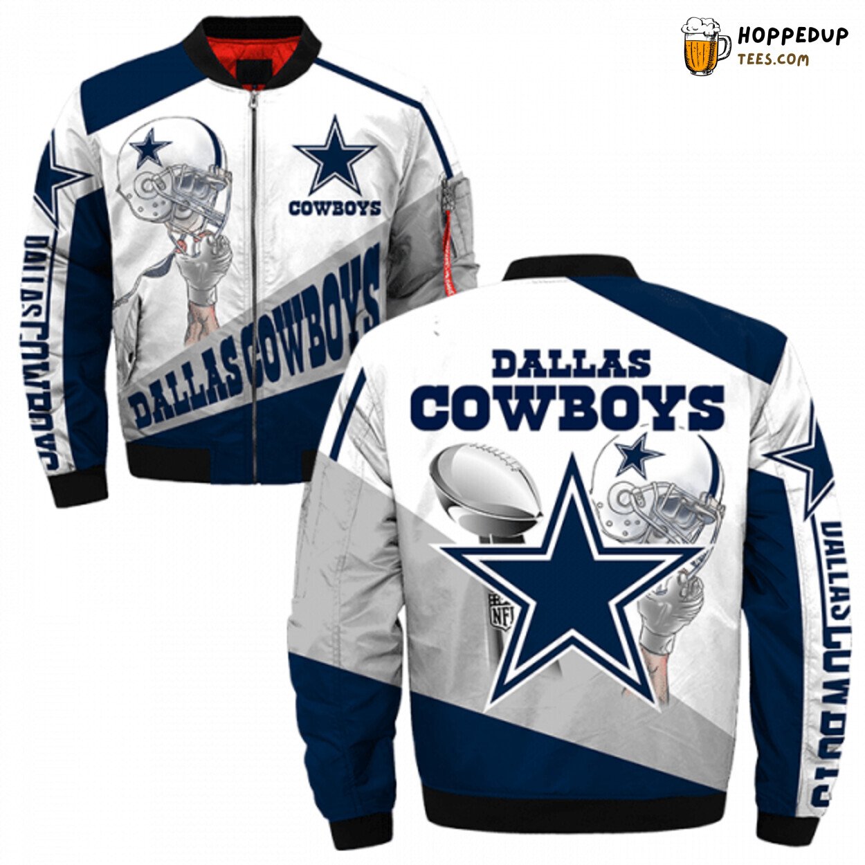 Dallas Cowboys Contemporary Bomber Jacket Printful 3D