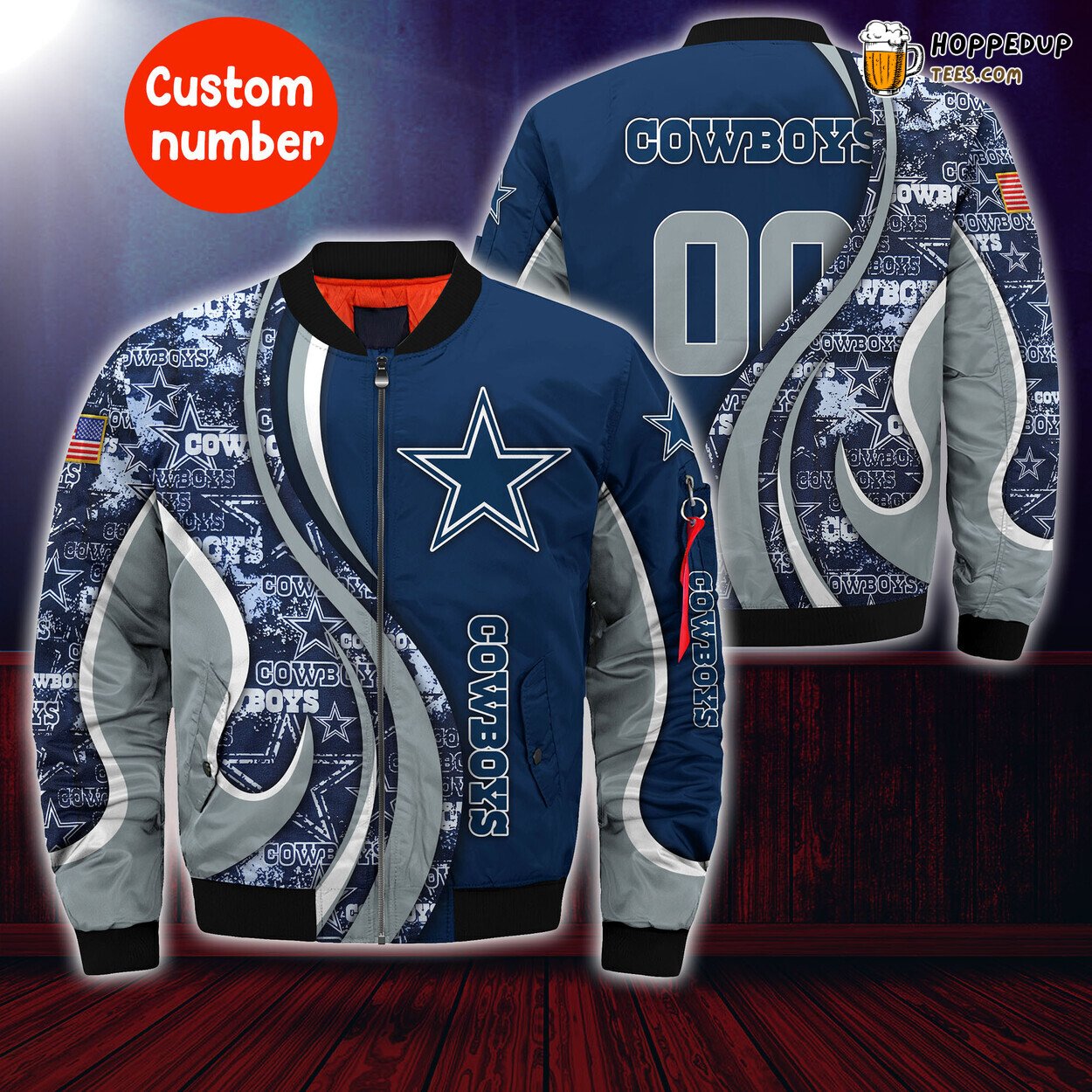 Dallas Cowboys Custom Number Trending Bomber Jacket Elite Football Design
