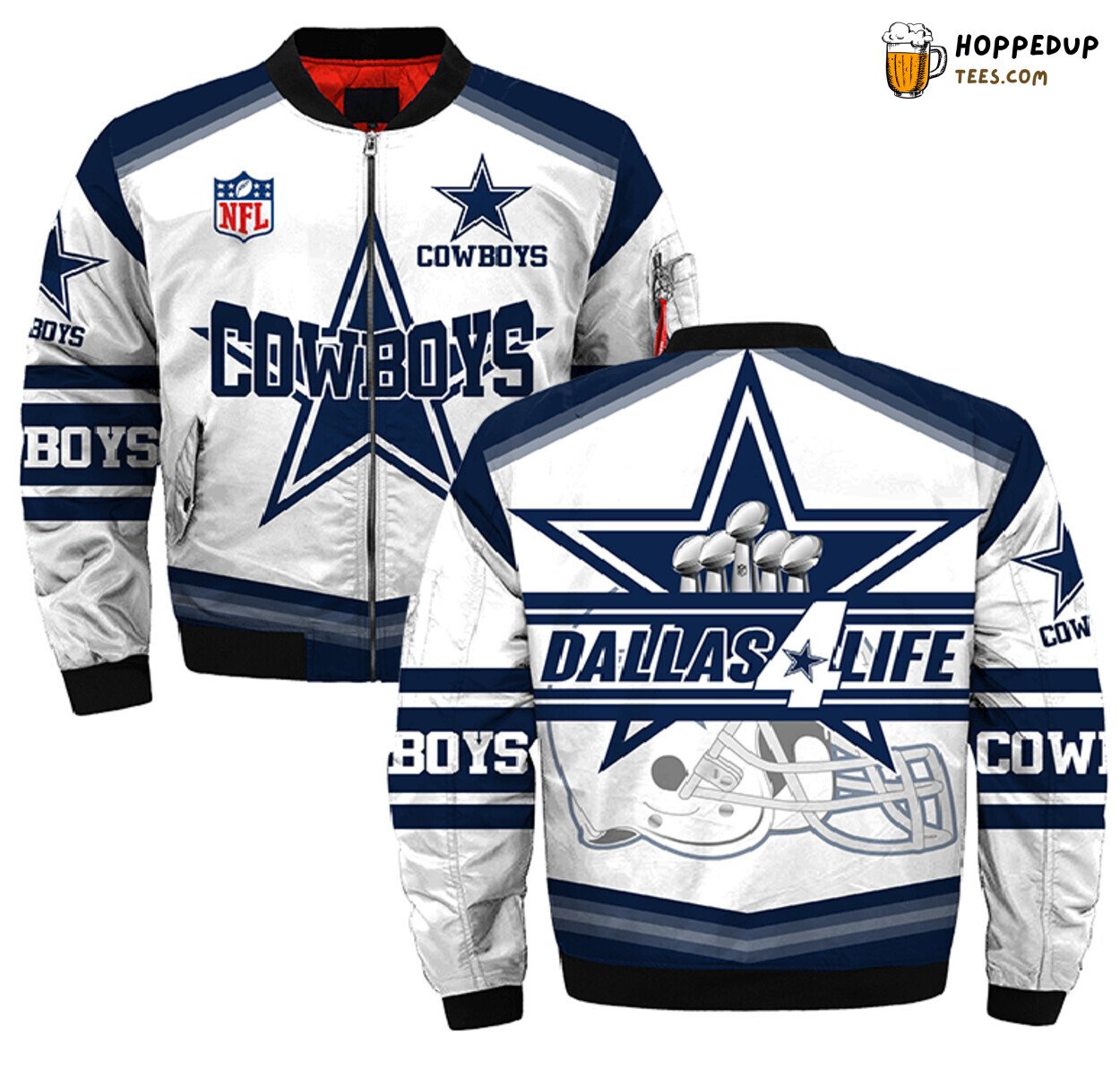 Dallas Cowboys “Dallas Life” Graphic Bomber Jacket Special Fans Wear