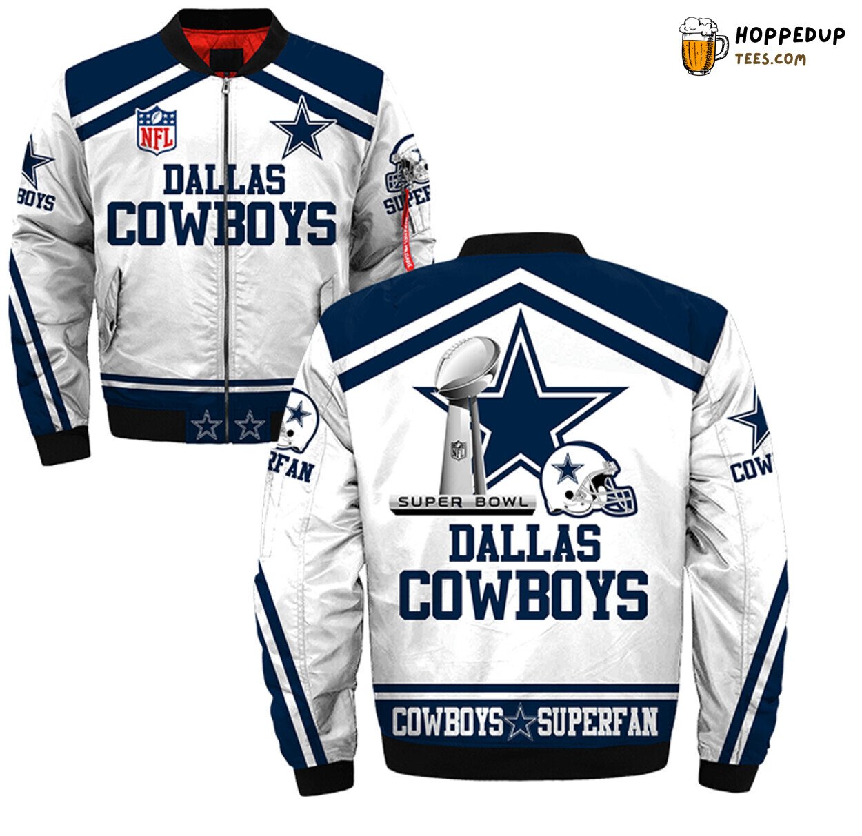Dallas Cowboys “Dallas Super Fans” Graphic Bomber Jacket Exclusive Wear