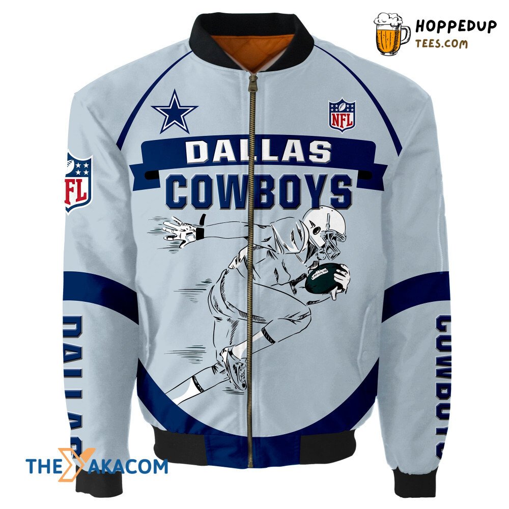 Dallas Cowboys Graphic Player Running Bomber Jacket Christmas Special