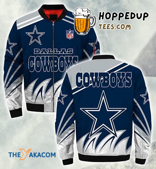 Dallas Cowboys Grey Blue Dem Boyz Theme Bomber Jacket Christmas Gift