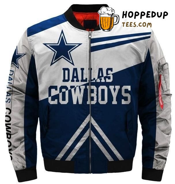 Dallas Cowboys NFL Blue White Arrow Dynamic Bomber Jacket