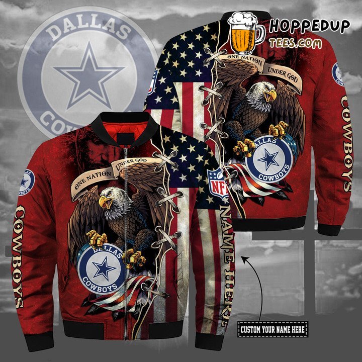 Dallas Cowboys NFL Bomber Jacket Custom Courage Under God Theme