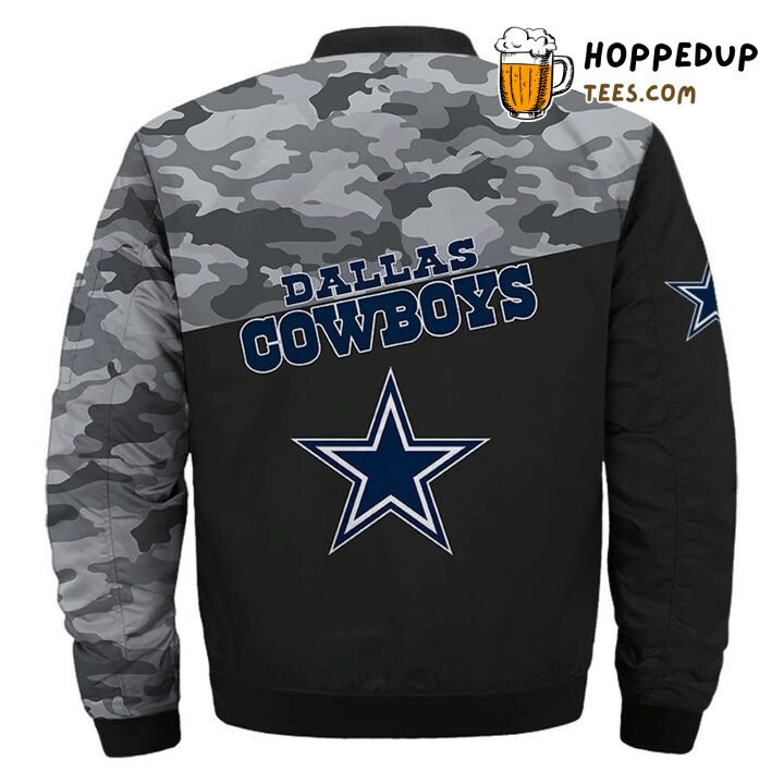 Dallas Cowboys NFL Camouflage Fan Statement Bomber Jacket Edge