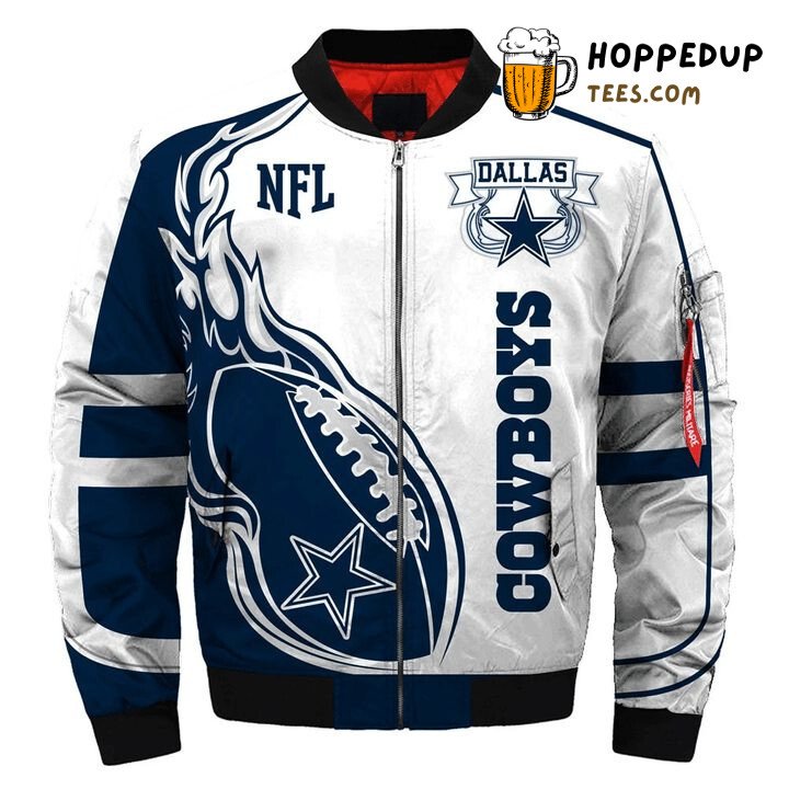 Dallas Cowboys NFL Contrast White Black Bomber Jacket Edition