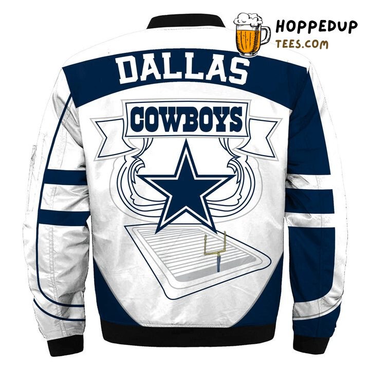 Dallas Cowboys NFL Contrast White Black Bomber Jacket Edition
