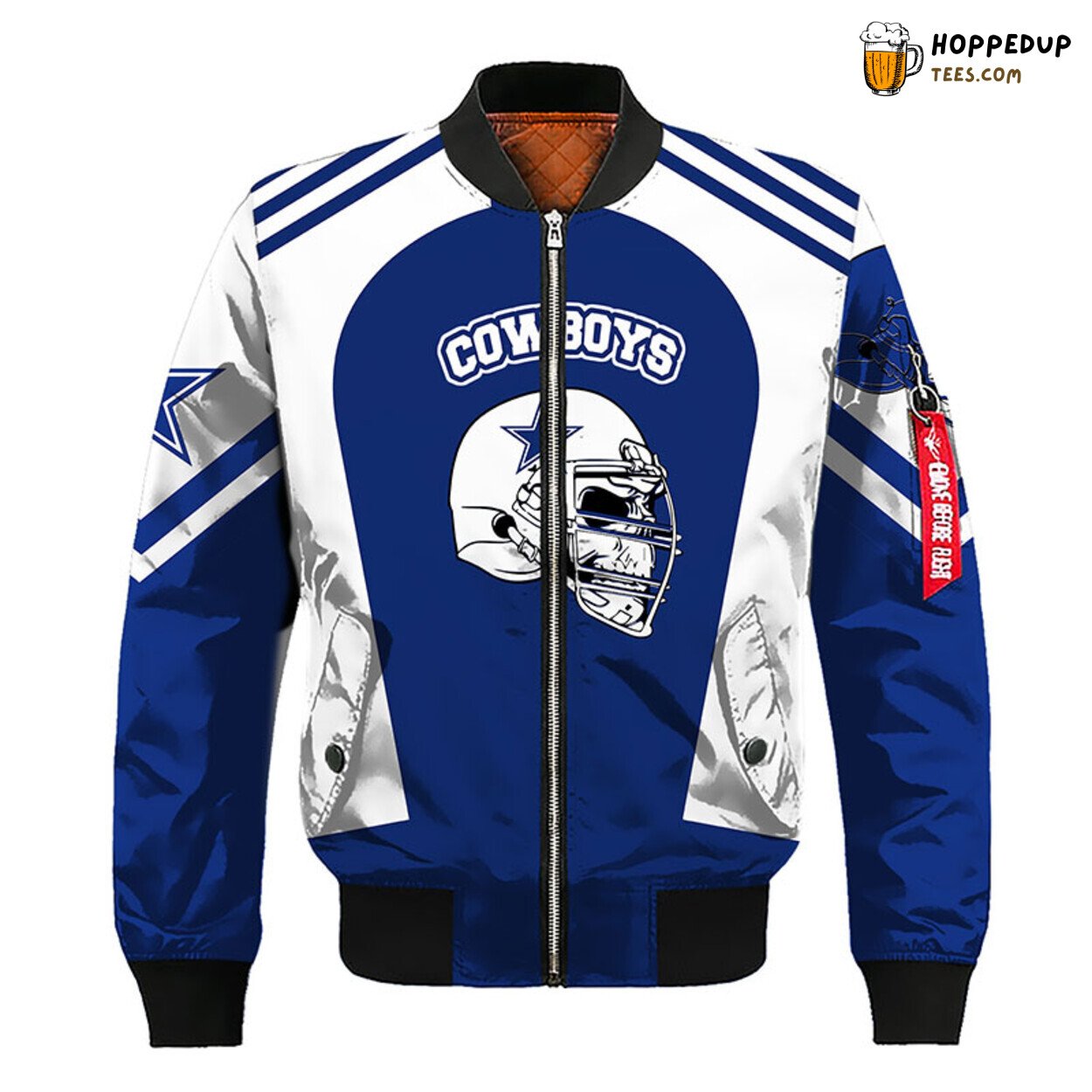 Dallas Cowboys NFL Skull Blue Distinct Bomber Jacket Theme
