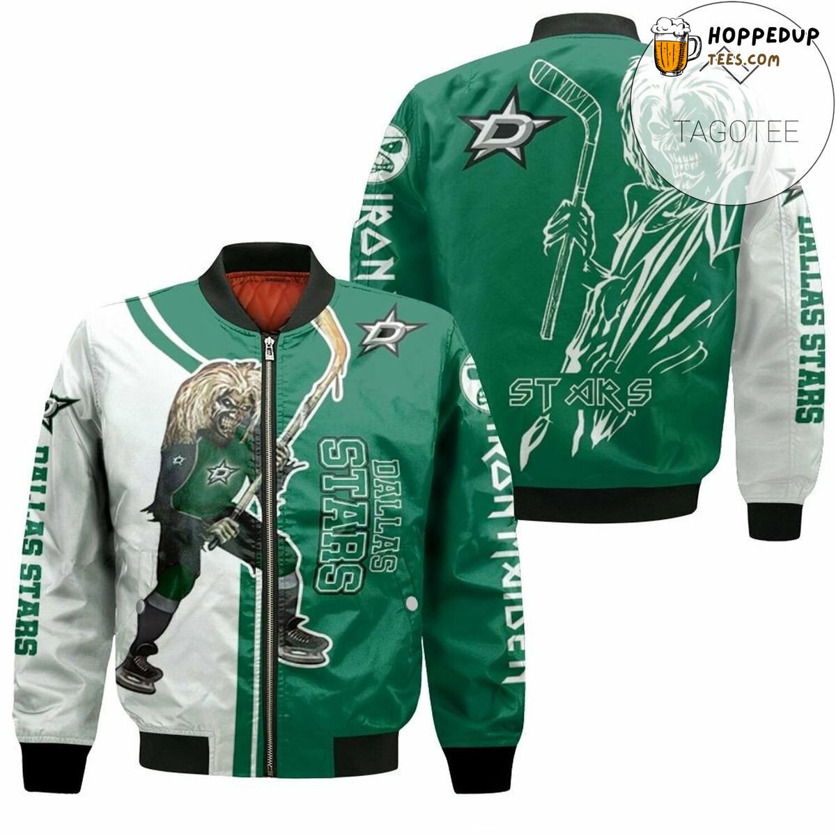 Dallas Stars NHL Fan Dedicated Zombie Graphic Bomber Jacket