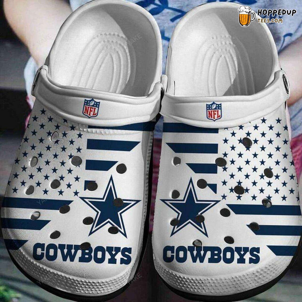 Dallas USA Flag 4th July Patriot Themed Comfortable Clogs Footwear