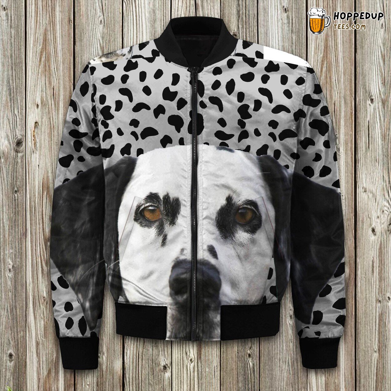 Dalmatian Design Winter Bomber Jacket Luxurious Quality Warm Padded Cute