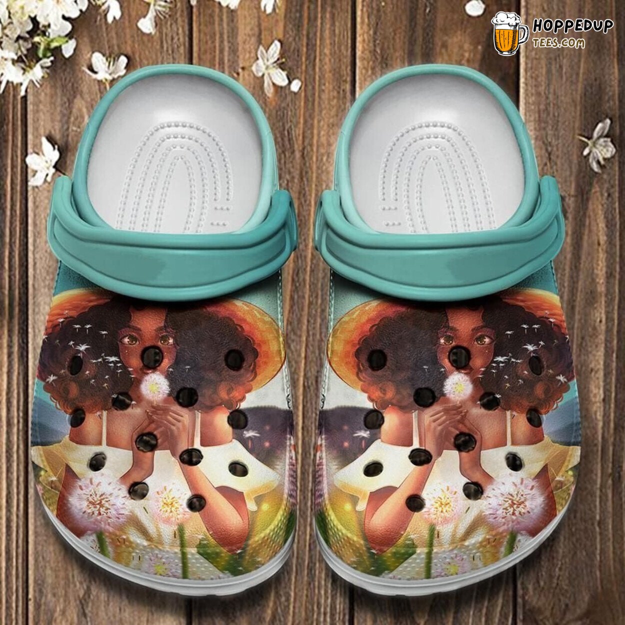 Dandelion Flower Girl Ruffled Hair Themed Comfortable Unique Clogs
