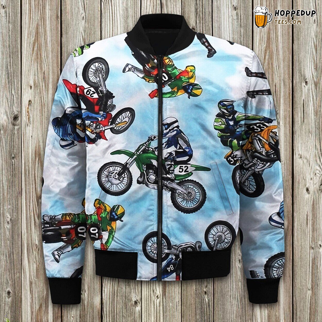 Daring Dirt Bike Jumps Action Bomber Jackets Winter Adventure