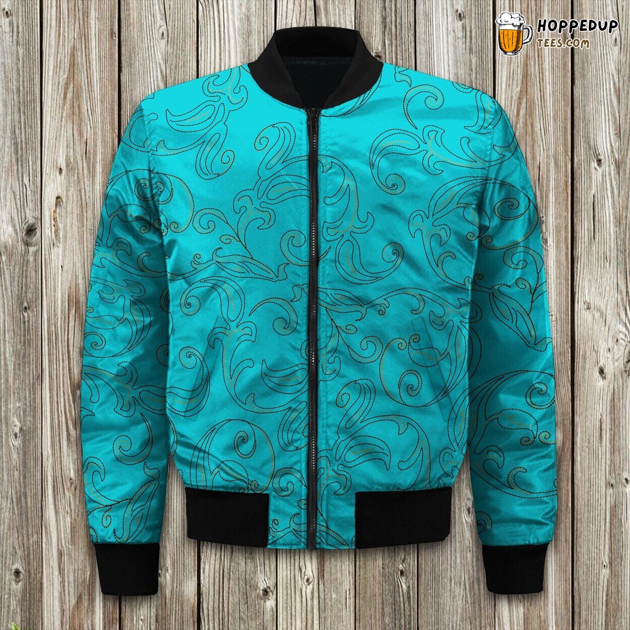 Dark Brown Paisley Bomber Jacket