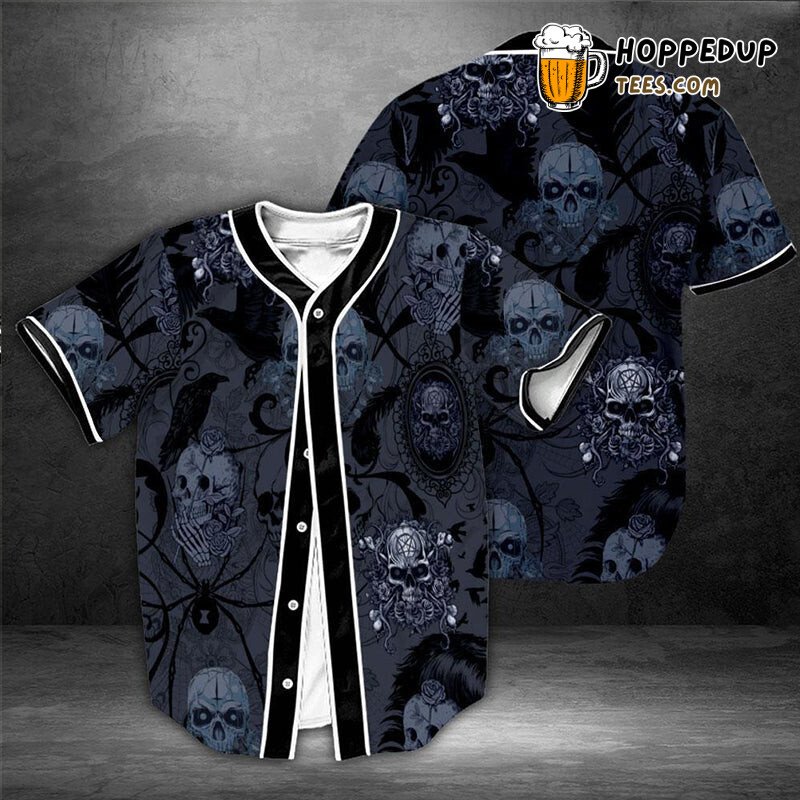 Dark Gothic Skull Imagery 3D Printed Baseball Jersey Shirt Cool