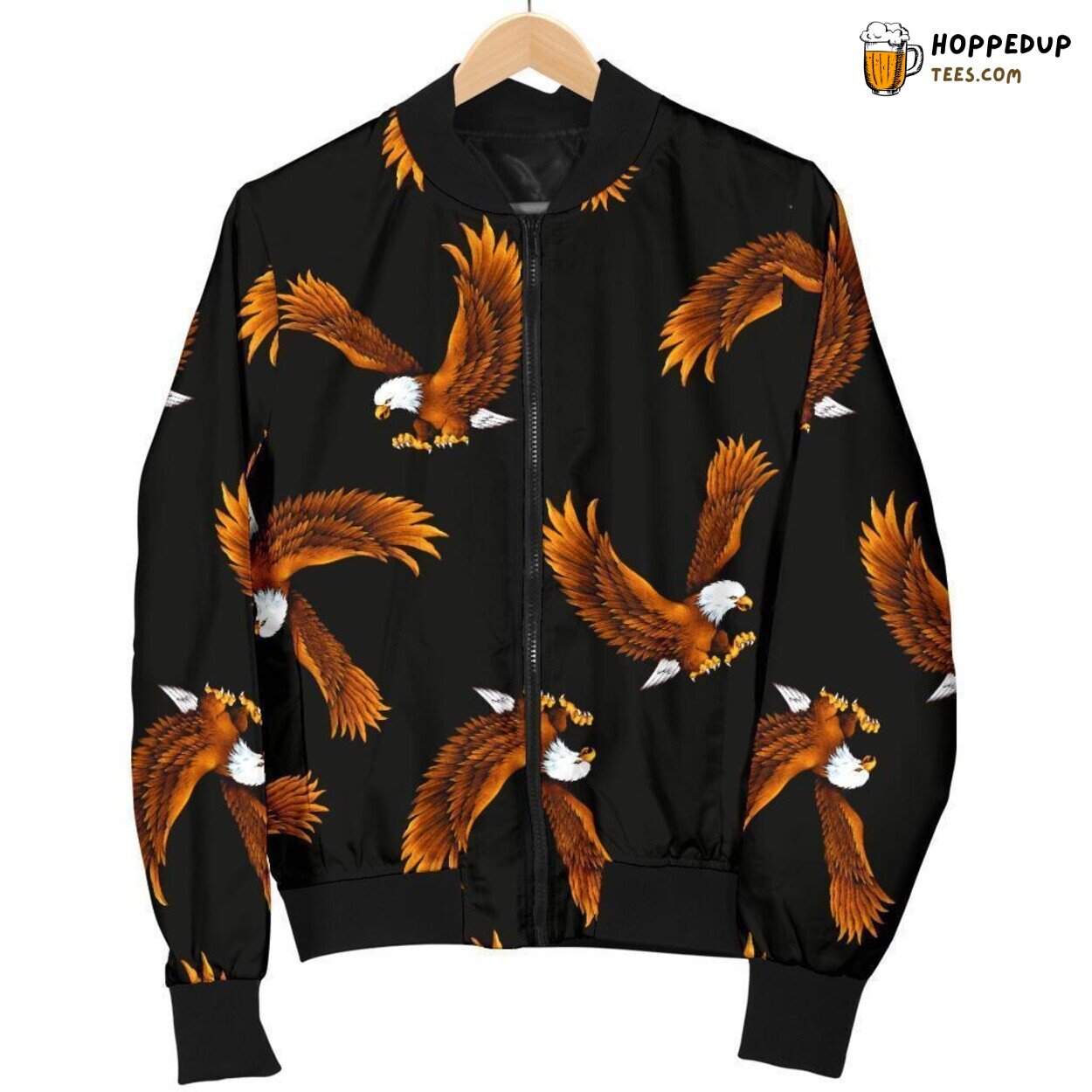 Dark Shade Majestic Eagle Men’s Bomber Jacket Unique Design Pattern Essence