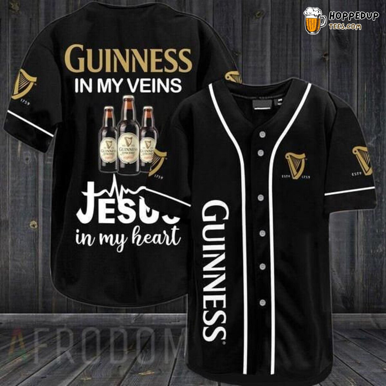 Dark Stout Guinness In My Veins Themed Baseball Jersey