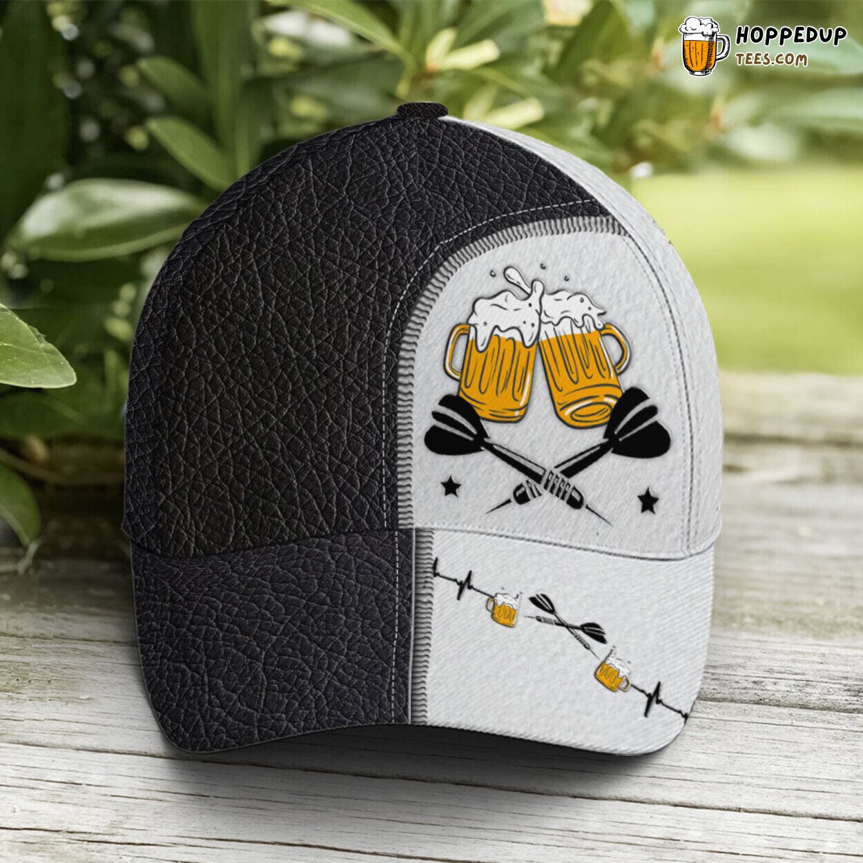 Dart Beer Unique Twotone Leather Baseball Cap Premium Quality