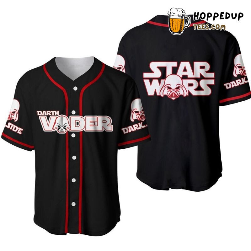 Darth Vader Dark Side Logo Star Wars 3D Black Baseball Jersey