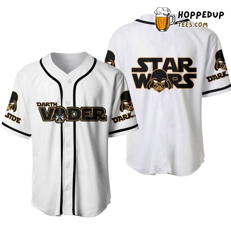 Darth Vader Dark Side White 3D Print Baseball Jersey Star Wars
