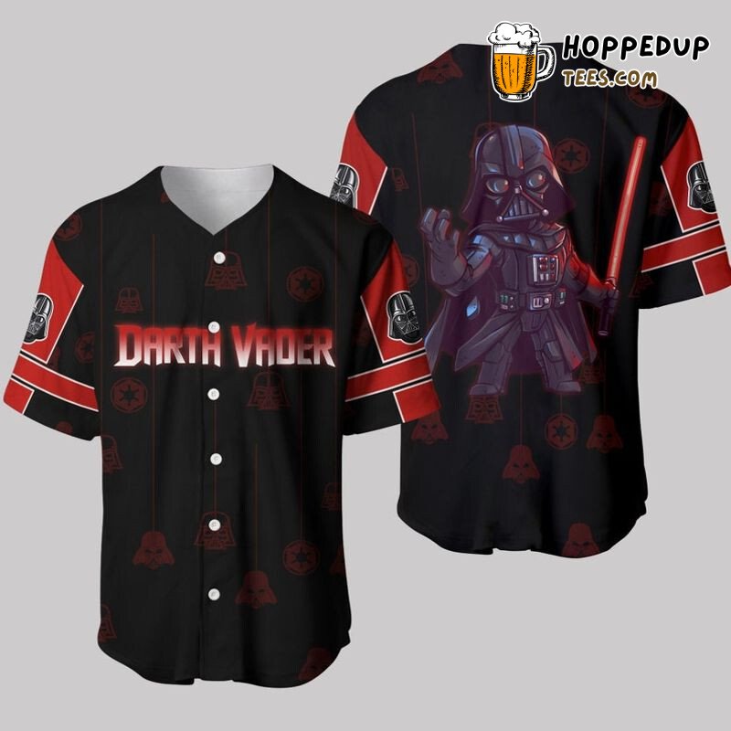 Darth Vader Star Wars Red Black 3D Pinstripe Baseball Jersey