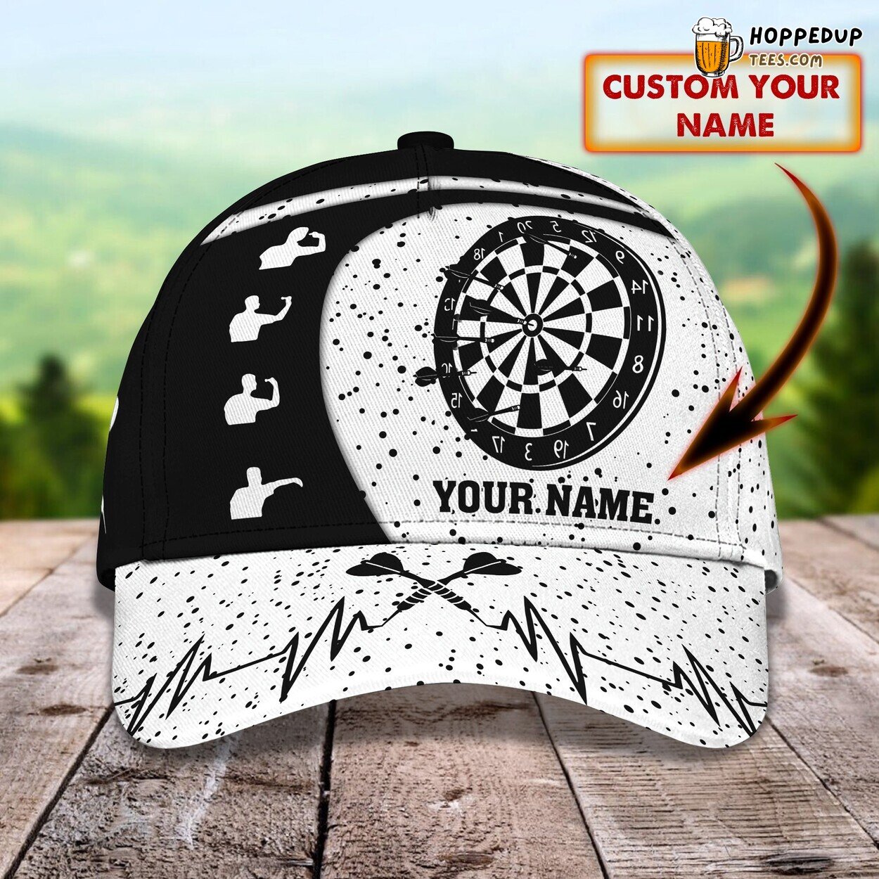 Darts Enthusiast’s Choice 3D Classic Cap Personalized Unique Design Name