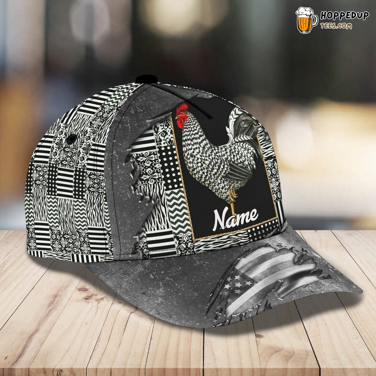 Dawn Crows Series 3D Classic Cap Rooster Enthusiast Personalized Name Look