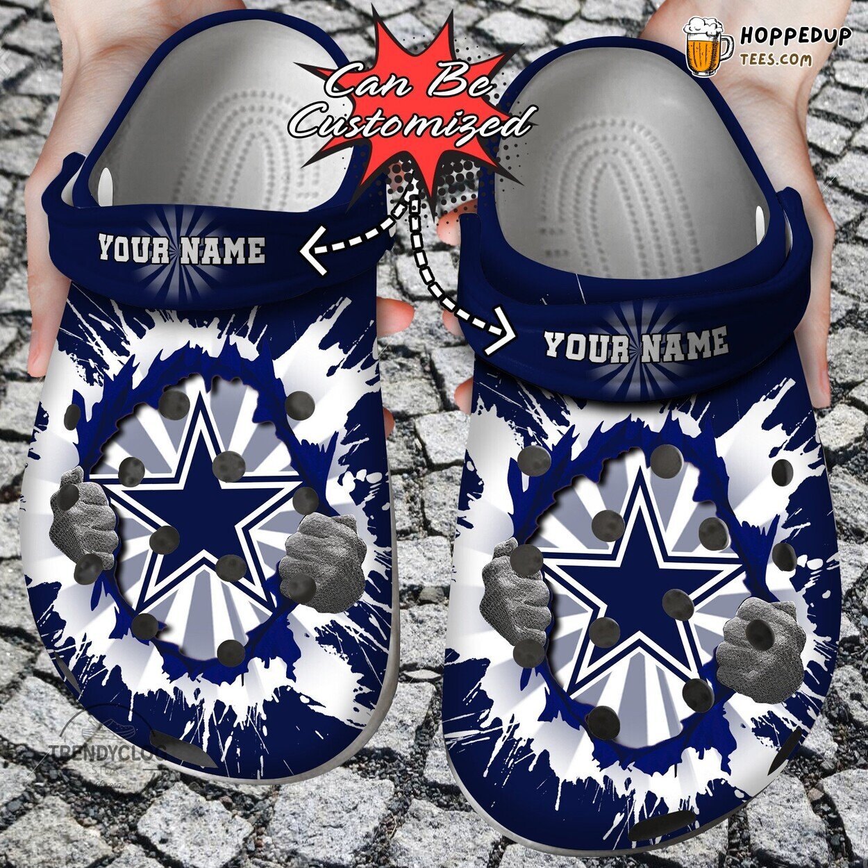 DCowboys Football Hands Ripping Light Personalized Clog Shoes