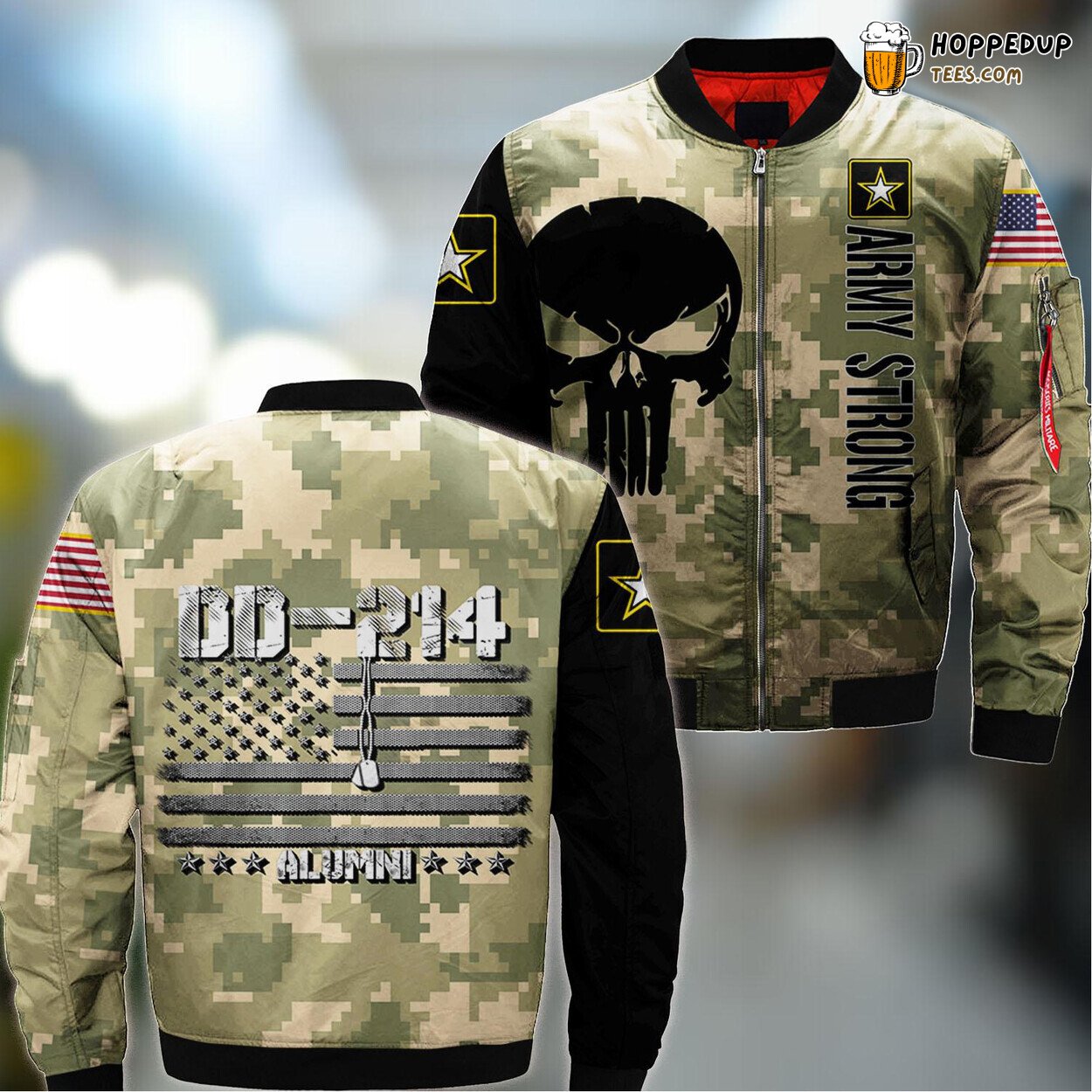 DD Alumni US Army Vintage Honor Veteran Day Bomber Jacket