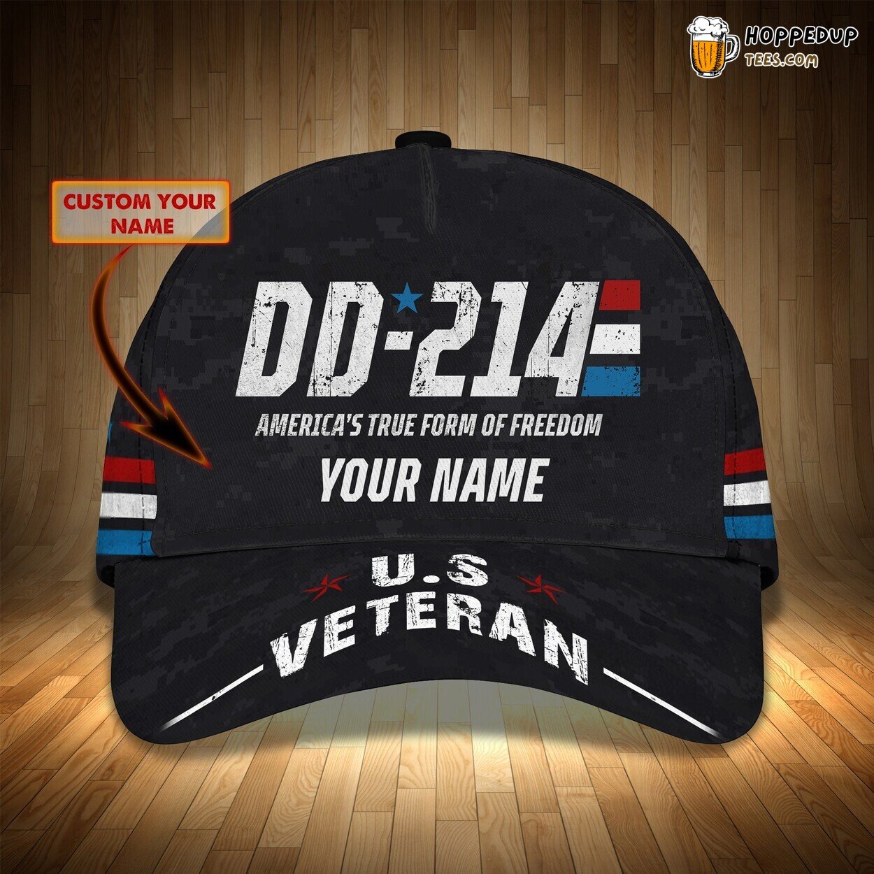 DD214 Veteran Inspired 3D Classic Cap Personalized Name Unique Premium Design