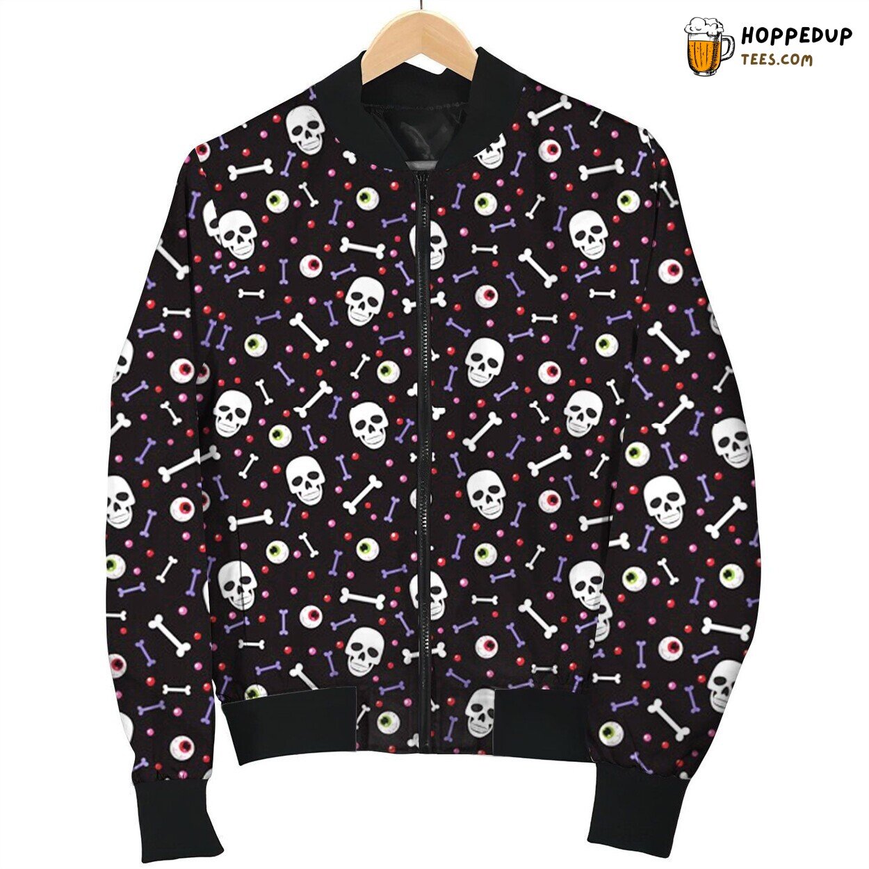 Death Skull And Bone Bomber Jacket