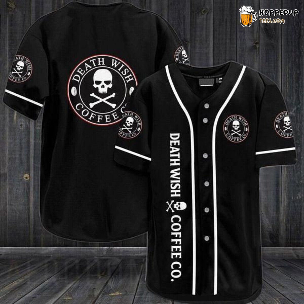 Death Wish Coffee Black Energizing Baseball Jersey Caffeine Boost