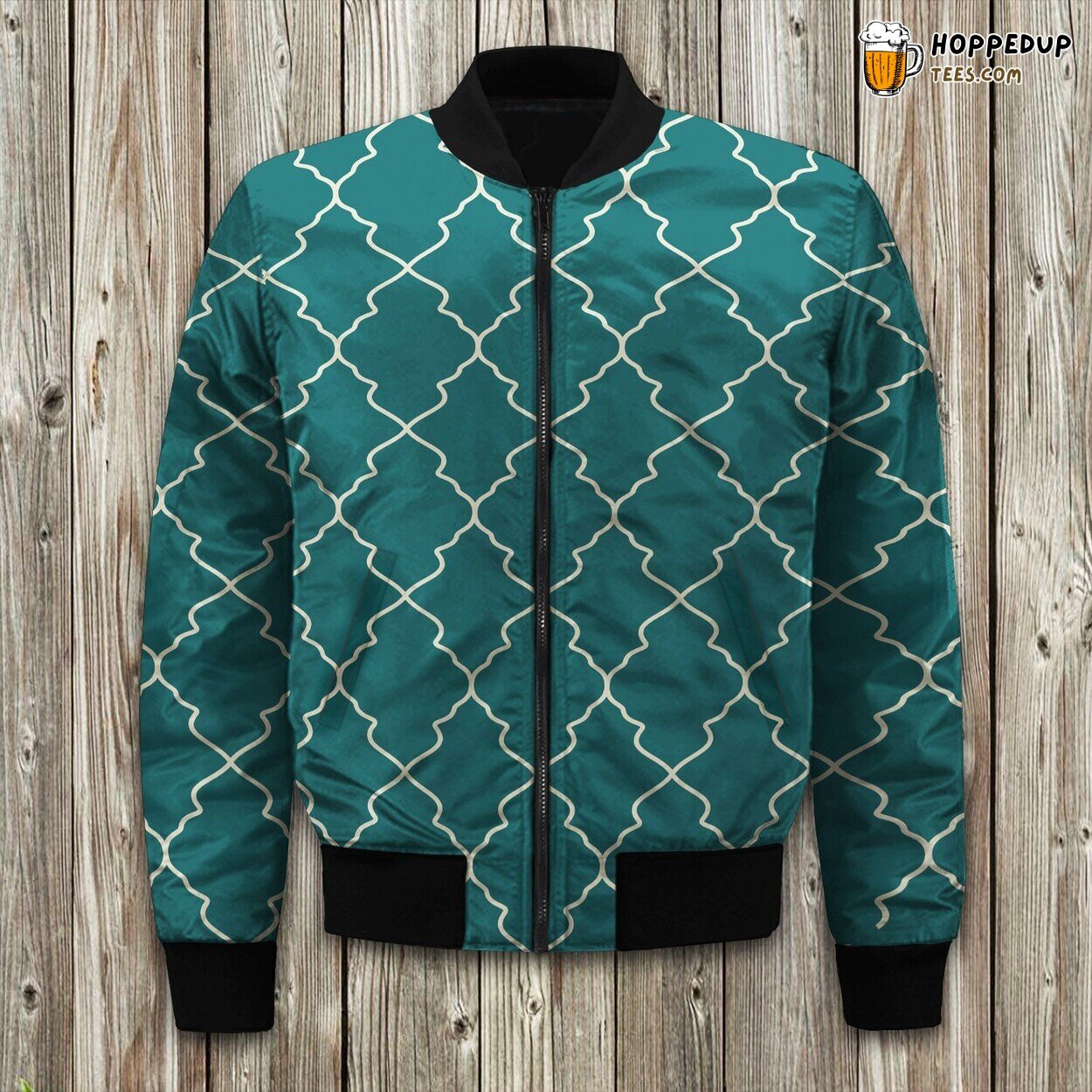 Deco Plaza Aqua Artistry Winter Bomber Jacket Modern Design Fashion Touch