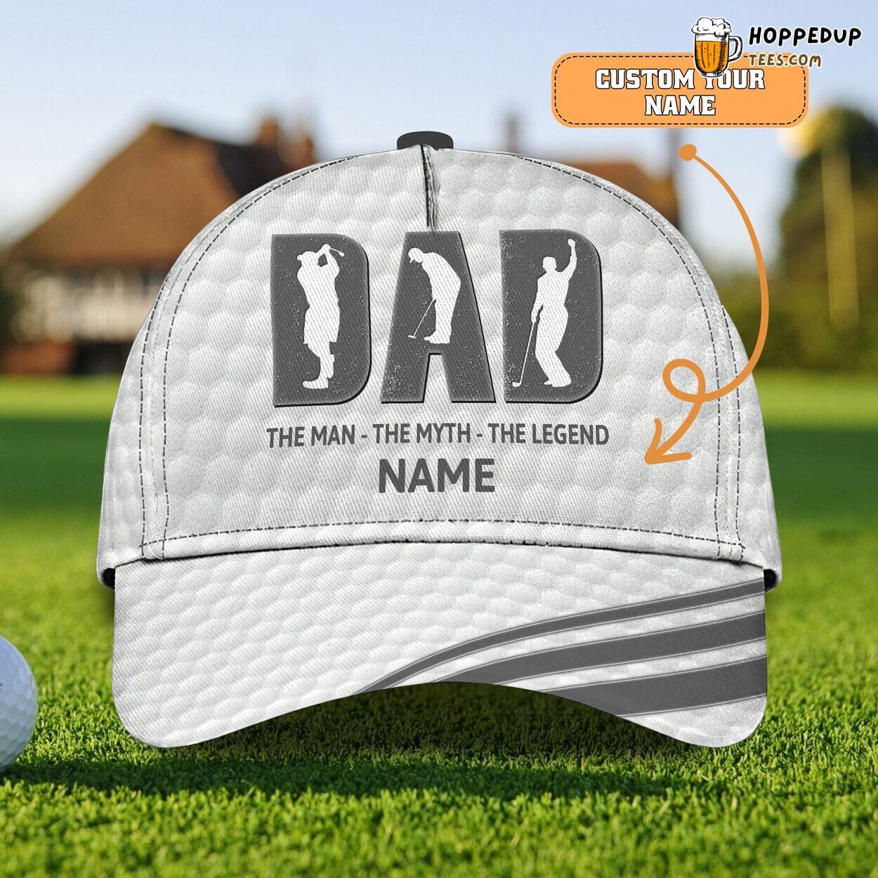 Dedicated Golf Dad 3D Classic Cap Personalized Name Unique Series Design
