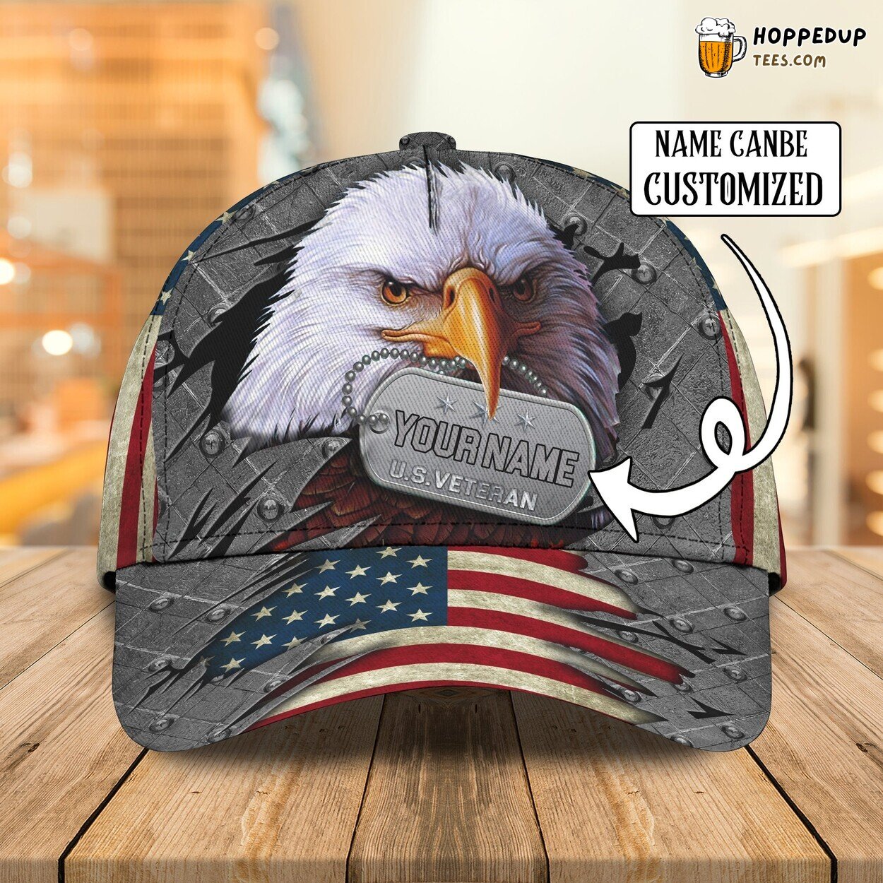 Dedicated Veteran 3D Classic Cap Personalized Name Unique Design Look